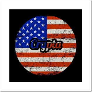 Crypta / USA Flag Vintage Style Posters and Art